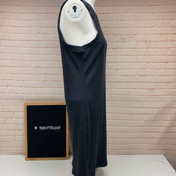 Madewell Ribbed Tank Stretch Gray Dress Large - Picture 4 of 8